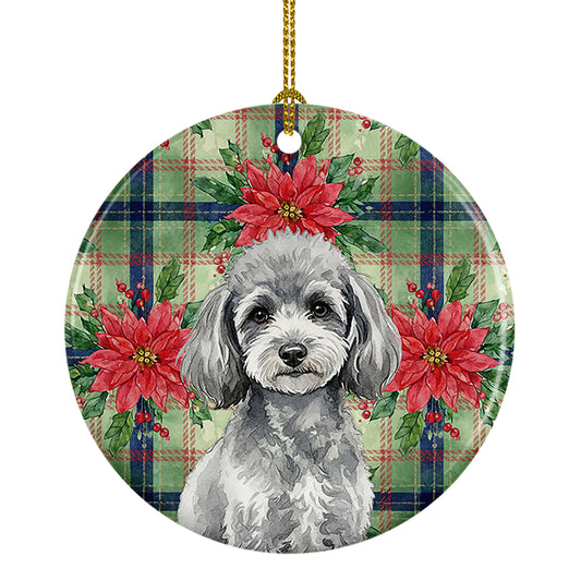 Buy this Toy Silver Poodle Christmas PoinsettIas Ceramic Ornament