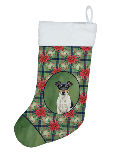 Buy this Tricolor Rat Terrier Christmas PoinsettIas Holiday Stocking
