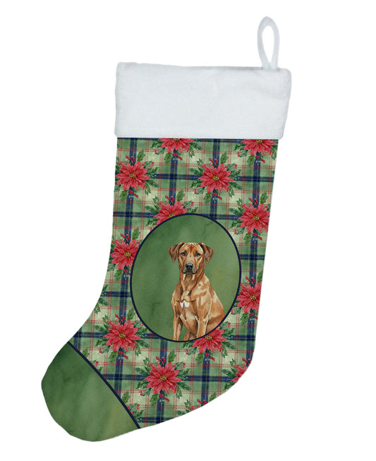 Buy this Rhodesian Ridgeback Christmas PoinsettIas Holiday Stocking