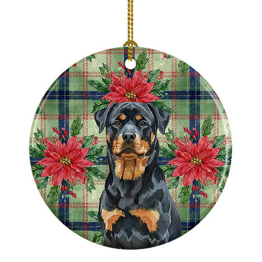 Buy this Rottweiler Christmas PoinsettIas Ceramic Ornament