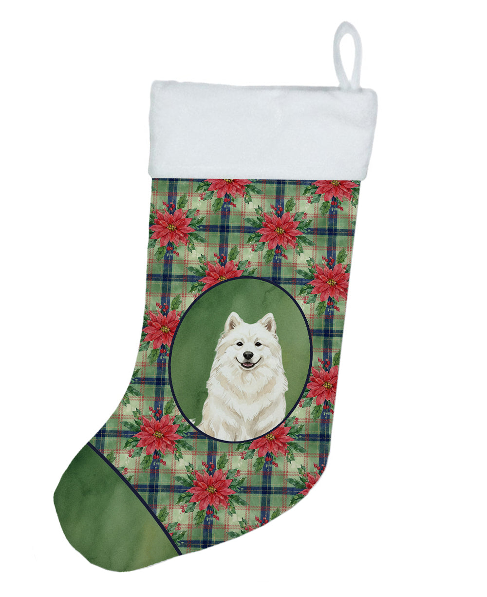 Buy this Cream Samoyed Christmas PoinsettIas Holiday Stocking