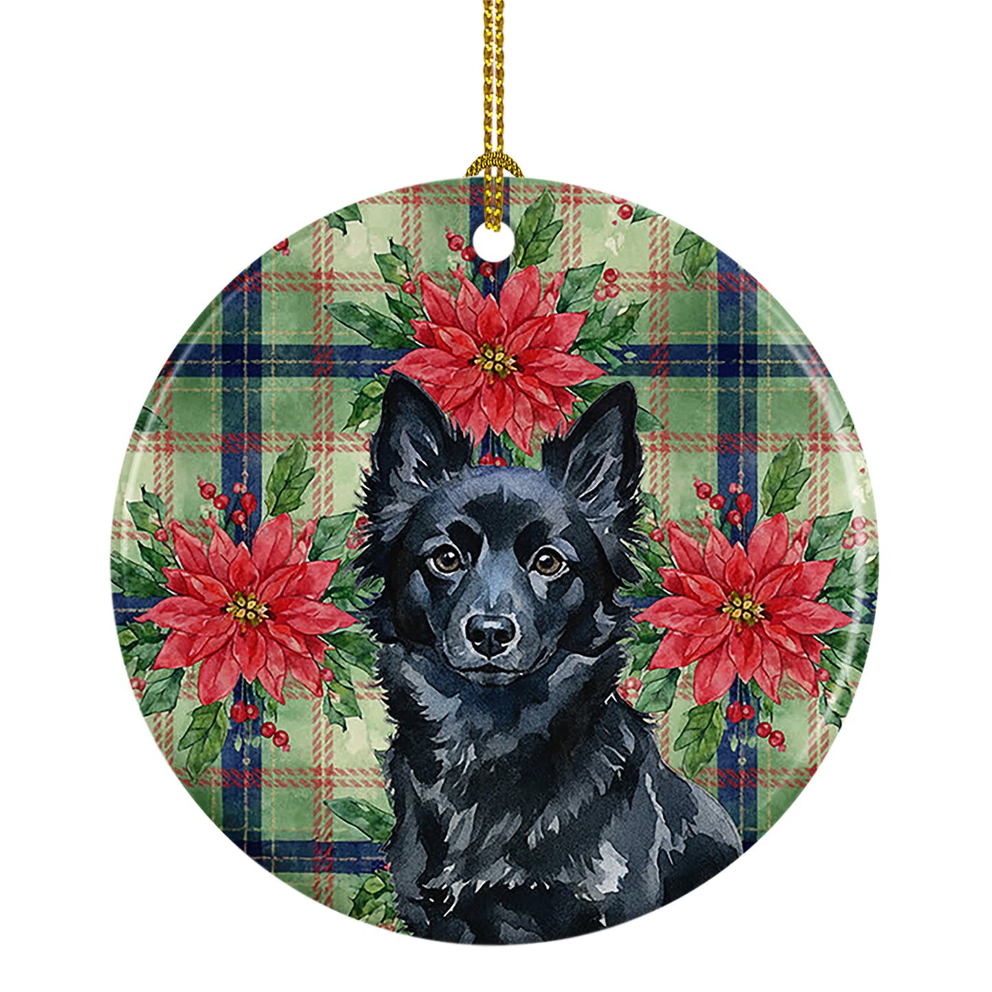 Buy this Schipperke Christmas PoinsettIas Ceramic Ornament