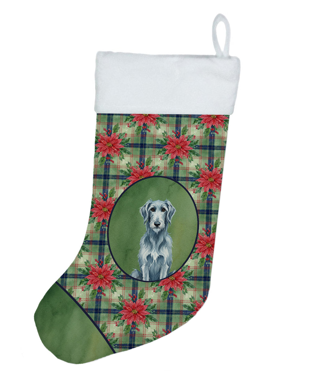 Buy this Blue-Gray Scottish Deerhound Christmas PoinsettIas Holiday Stocking