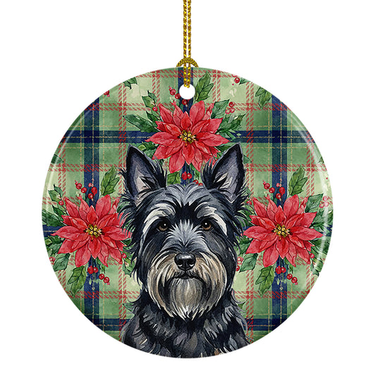 Buy this Black Skye Terrier Christmas PoinsettIas Ceramic Ornament
