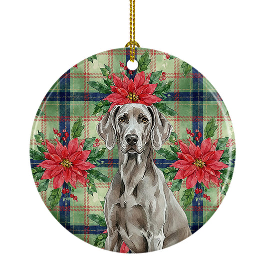 Buy this Weimaraner Christmas PoinsettIas Ceramic Ornament