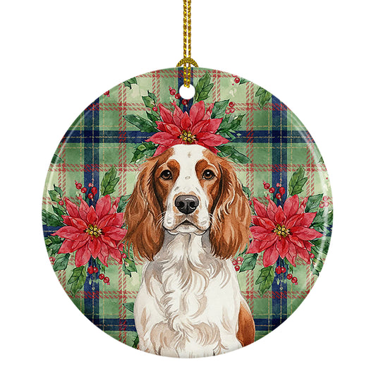 Buy this Welsh Springer Spaniel Christmas PoinsettIas Ceramic Ornament