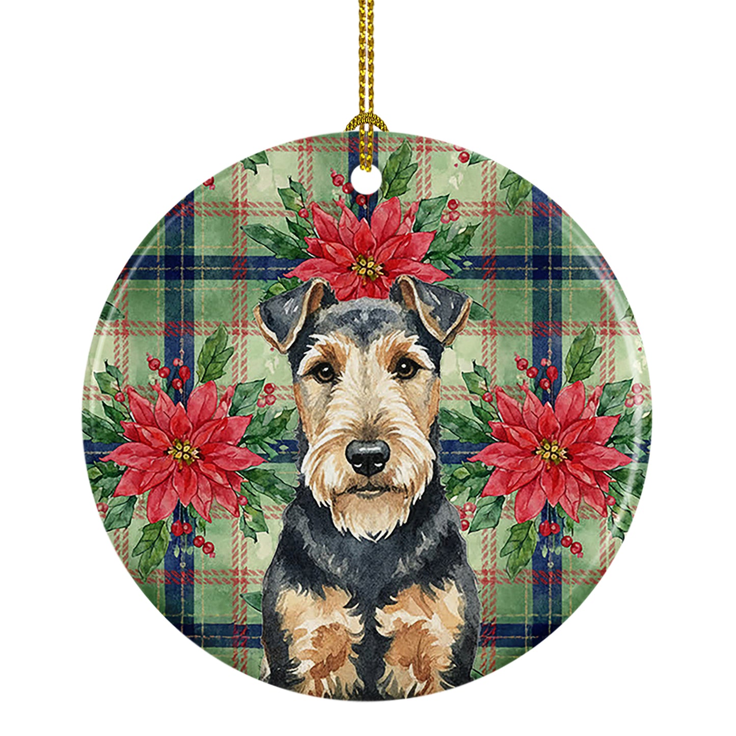 Buy this Welsh Terrier Christmas PoinsettIas Ceramic Ornament