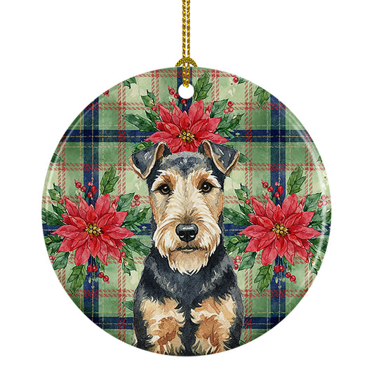 Buy this Welsh Terrier Christmas PoinsettIas Ceramic Ornament