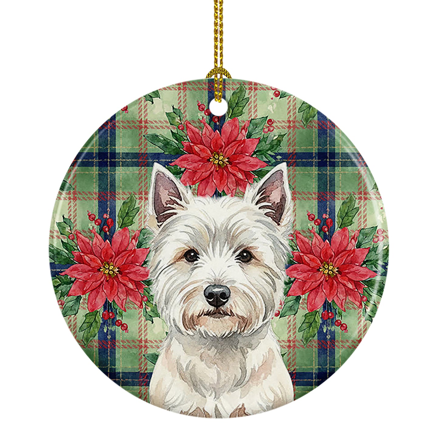 Buy this Westie Christmas PoinsettIas Ceramic Ornament