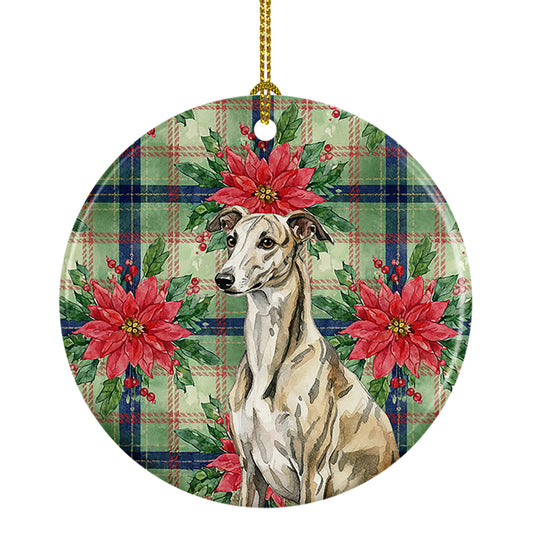 Buy this Brindle Whippet Christmas PoinsettIas Ceramic Ornament