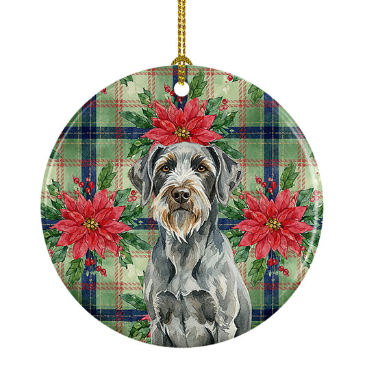 Buy this Steel Gray Wirehaired Pointing Griffon Christmas PoinsettIas Ceramic Ornament